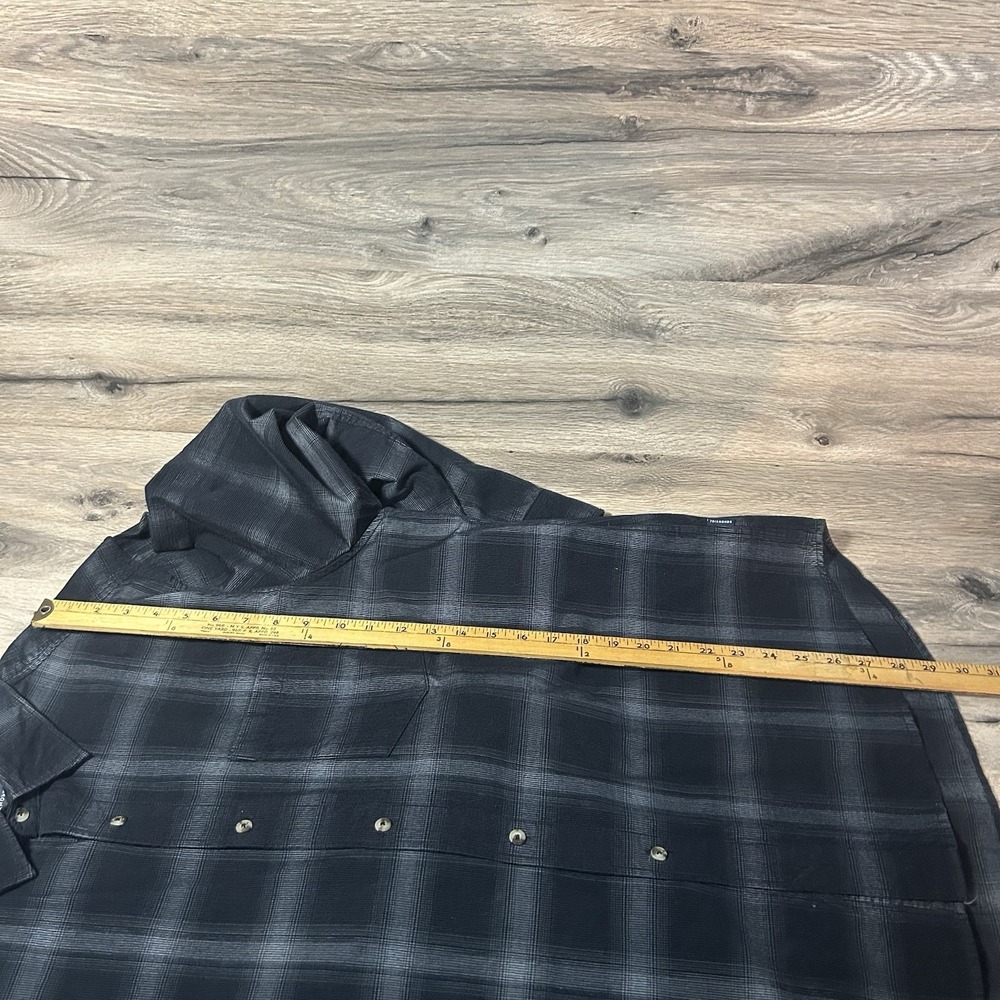 7 Diamonds Men Long Sleeve Corduroy Button Down Shirt Sz XL Gray Black Plaid - Picture 7 of 7